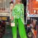 Summer New Women's Chiffon Suit Casual Round Neck Printed Two Piece Independent Station Color Block Design_ecoleips.com