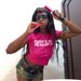 American Retro Style, Unique And Simple, Slim-fit, Color-blocked Letter Print Short-sleeve T-shirt, Trendy Top With_ecoleips.com