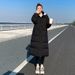 Oversized Knee-Length Puffer Coat – Thick Polyester Cotton Winter Jacket With Hood, 3D Embroidery For Women_ecoleips.com