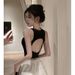 ng2510292 Gray Backless Racerback Camisole Women With Chest Pads, Summer Hot Girl Style, Suitable For Inner Or Outer Wear, Short_ecoleips.com