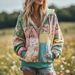 Women's Clothing Fit Casual Floral Print Hoodie Loose Fit Floral Print Hoodie For Women – Soft Polyester-Spandex Blend With Kangaroo Pocket (S-XXXXL)_ecoleips.com