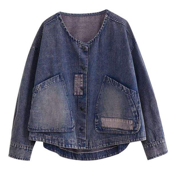 K Cowboy Jacket Long Sleeved Dark Retro Loose Short Casual Patchwork Women's Clothing_ecoleips.com