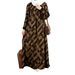 Women's Fashion Print Dress Autumn New Style Foreign Trade Clothing_ecoleips.com