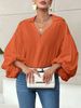 Women's Chic French Polka Dot Top Half Open Collar Loose Fit Long Sleeve Niche Style Fashion_ecoleips.com