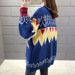 "Stylish Color Block Knit Cardigan – Lightweight V-Neck Shawl Top, Loose Fit For Spring & Autumn"_ecoleips.com