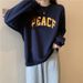American Retro Style Hoodless Sweatshirt For Women, Spring And Autumn Thin Long-sleeve Top Jacket, Trendy_ecoleips.com
