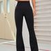 Women's Clothing Hollow Design Outerwear Yoga Pants Solid Color Commuting Flared Pants High Waist Hip Lift High Elastic Quick Dry Tights_ecoleips.com
