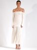 Blifanbo Off-shoulder Strapless Sexy Maxi Dress Women Summer New Backless Long Sleeve Patchwork Pleated Long Dress Elegant_ecoleips.com