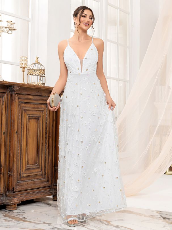 Women's Clothing Wedding Dress Sling Evening Dress Female New Banquet Light Luxury Adult Ceremony Host Annual Meeting High End Evening Dress Skirt_ecoleips.com