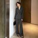 Women's Clothing Plus Size Suit Professional Two Piece Suit Autumn And Winter New Fat Girl Temperament High Grade Gray Set_ecoleips.com