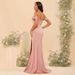 New Style Bridesmaid Dress Strappy Off-Shoulder Satin Ball Gown With Slits For Banquets And Evenings Suitable_ecoleips.com