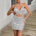 Women's Clothing Halter Neck Backless New Summer Sequined Short Skirt Fashion Tassel Sexy Dress_ecoleips.com