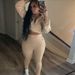 Women's European American Style Sexy Crop Top And High Waisted Pants Set Solid Color Drawstring Waist Zipper Tight Outfit_ecoleips.com