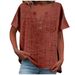 2026 Spring/Summer Women's Cotton/Linen Casual Fashionable, Versatile, Loose-Fitting Short-Sleeved Top With Buttons_ecoleips.com