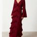 Elegant Slim Fit Long Sleeve V Neck Mesh Dress For Women Casual Formal Occasion Versatile Womens Sheer Mesh Bodycon Long Dress_ecoleips.com