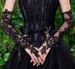 Women's Clothing Bride Black Lace Party Gloves Mesh Sleeves Wedding Dress Halloween Long Fingerless Over Elbow Transparent_ecoleips.com