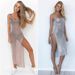 Summer Cro-Border European And American Foreign Trade Women's Bikini Mesh Strap Sleevele Round Neck Fashion Sexy_ecoleips.com