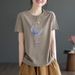 Summer Casual Plus-Size Loose Short-Sleeved T-Shirt, Mom's Wear Plus-Size Women's Wear Versatile Base Layer Top_ecoleips.com