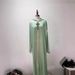 hooded With Rhinestones In Avocado Green, Hand-studded, Middle Eastern Muslim Loose-fitting Long Skirt, Large Hem_ecoleips.com