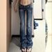 plus Size Rhinestone Embroidered Jeans for Women Low Rise Floor Length Y2K Millennium Style Casual Cotton Polyester Spring 2025_ecoleips.com