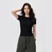 Summer White Women's Short-sleeve T-shirt, Slim Fit, Round Neck, Tight-fitting, Slimming Base Shirt, New Style Tee_ecoleips.com