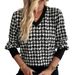 European And American Cross-border Bestseller 2026 Spring Elegant Women's Printed Sweatshirt V-neck Long-sleeve_ecoleips.com