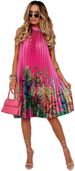 European And American Women's Summer Fashion Printed Strap Halter Neck Sleeveless Pleated Maxi Bohemian Long Dress_ecoleips.com