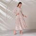 2023 Autumn European And American Cross-Border Floral Print Casual Outdoor Round Neck Long Sleeve Elegant Dress_ecoleips.com