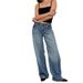 Women's Clothing Retro Low Waist Non Elastic Washed Straight Jeans For Women Autumn New Street Wide Leg Denim Pants For Women_ecoleips.com