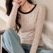 2025 #High Quality Products # Cute And Playful Polka Dot T-Shirt Women With Long Sleeves For Autumn 2025, New Color Blocking_ecoleips.com