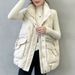 autumn and winter new Korean style down cotton vest women's loose outer wear large pocket embroidered vest jacket_ecoleips.com