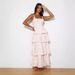 Spring Summer Floor Length Temperament Printed Dress for Women Holiday Party Two Colors Available_ecoleips.com