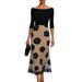 Elegant And Elegant Boat Neck Lace Mesh Printed Gown_ecoleips.com