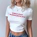 Summer Cross-border Hot-selling European And American Letter-printed Slim-fit Cropped Tops Are Available For_ecoleips.com