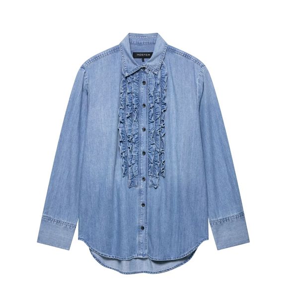 Aria Basics Aria Basics European And American Cross-border Clothing Wholesale Women's Denim Shirts_ecoleips.com