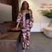 Women's Printed Wide Leg Pants Set Lace-Up Loose Casual Comfortable Spring Fashion_ecoleips.com
