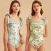 Aria Basics 2023 Canadian Foreign Trade Ins-style Double-sided Printed One-piece Swimsuit, Strapless Retro Swimwear For Women_ecoleips.com