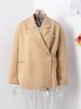 "Women's Long Sleeve Blazer Jacket With Notch Lapel & Side Pockets - Relaxed Fit Polyester Coat For Work & Casual (Gray/Black/Khaki, S-L)"_ecoleips.com
