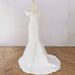 Women's Clothing Simple Forest Style Welcoming Wedding Dress White Slim Satin Fishtail Dress_ecoleips.com