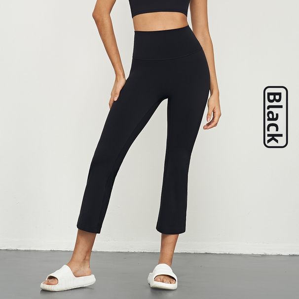 Women's High-Waisted Flared Pants Spring/Summer Seamless Peach Shaped Casual Yoga Pants Hip Lifting Outdoor Sports Nude Feel_ecoleips.com