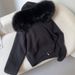 Women's Clothing Zipper Real Fox Fur Collar Hooded Cardigan Tops Jacket Women High End Spring And Autumn_ecoleips.com