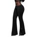 Autumn New Arrival Slimming Tummy Control Flared Pants Black Flattering Slim Fit For Sports And Outerwear Women's Bottoms_ecoleips.com