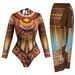 Women's European American Style Long Sleeved One Piece Swimsuit SPF Sun Protection Cross Border Long Pants Sexy Vacation Swimwear_ecoleips.com