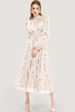 Women Elegant Long Sleeve Chiffon Dress Fashion Floral Print Ruffle Hem Formal Evening Party Long Maxi Dress For Ladies_ecoleips.com