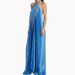 Fashion Pleated Solid Color Long Dress Sexy Halter Hollow Out Loose Evening Dress Women Elegant Sleeveless Backless Party Dress_ecoleips.com