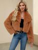 Women’s Faux Fur Collar Jacket – Short Plush Coat With Stand-Up Lapel | Luxe & Warm (S-XXXL)_ecoleips.com