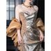 Women's Clothing Gold Sequined Top Engagement Evening Dress High End Banquet Bridal Toast Dress Niche High End Morning Gown Wedding Banquet_ecoleips.com