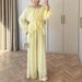 Elegant plus Size Lantern Sleeve Blouse Wide Leg Pants Set Women's Stylish Two Piece Outfit_ecoleips.com