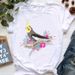 European And American Cross-border Foreign Trade Clothing, Parrot Pattern Round-neck Printed Women's Short-sleeve_ecoleips.com