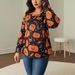 Cross-border European American Halloween Funny Pumpkin Print Long-sleeve Pullover Sweater, New Autumn Style For Women,_ecoleips.com